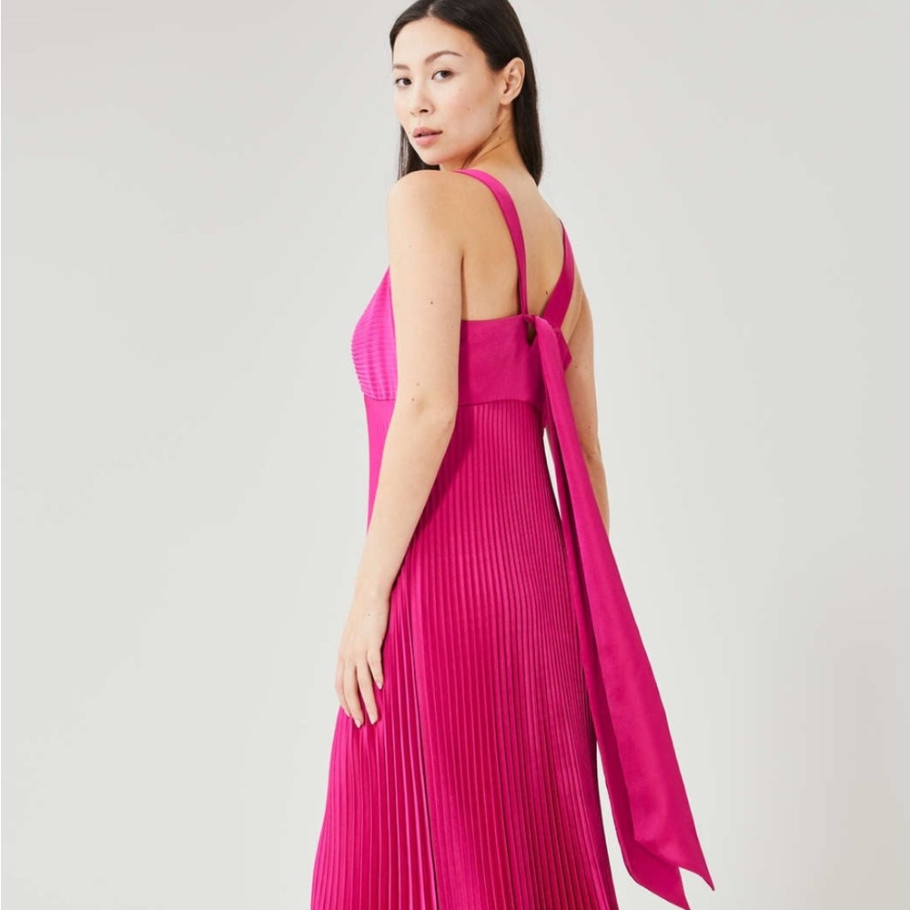 NWT Joe Fresh Pink Pleated Tie Front Halter Sundress 2